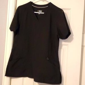 W123 womens black scrub top